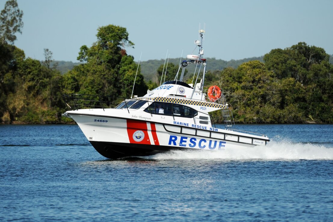 Marine rescue vessel at sea